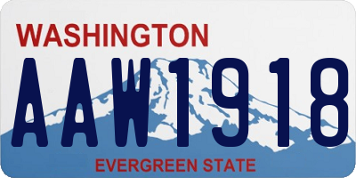 WA license plate AAW1918