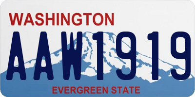 WA license plate AAW1919
