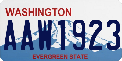 WA license plate AAW1923