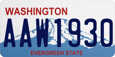 WA license plate AAW1930