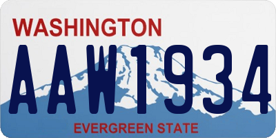 WA license plate AAW1934
