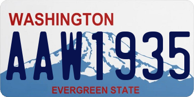 WA license plate AAW1935