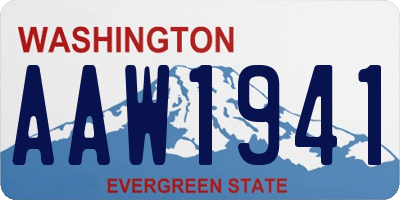 WA license plate AAW1941