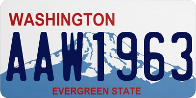 WA license plate AAW1963