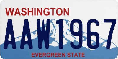 WA license plate AAW1967