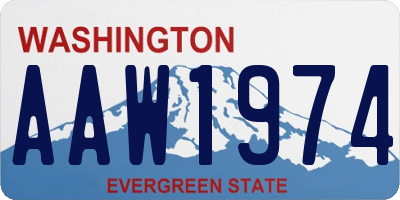 WA license plate AAW1974