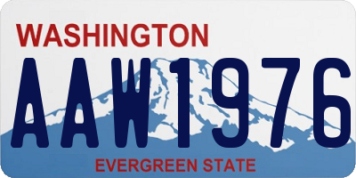 WA license plate AAW1976