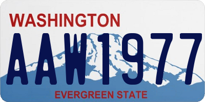 WA license plate AAW1977