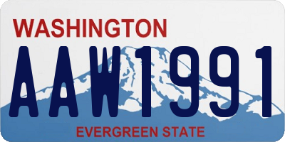 WA license plate AAW1991