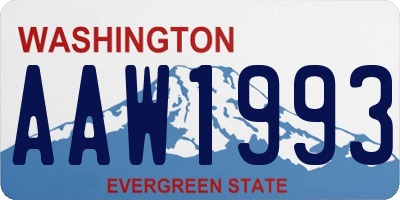 WA license plate AAW1993
