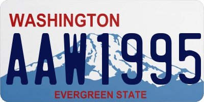 WA license plate AAW1995