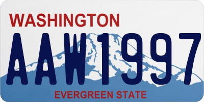 WA license plate AAW1997