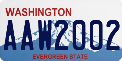 WA license plate AAW2002