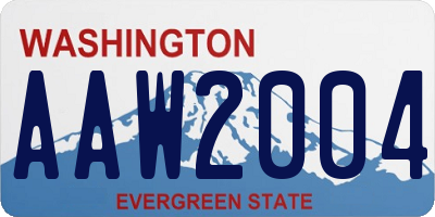 WA license plate AAW2004