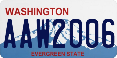 WA license plate AAW2006