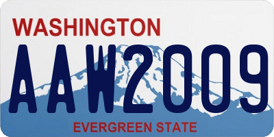 WA license plate AAW2009