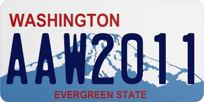 WA license plate AAW2011