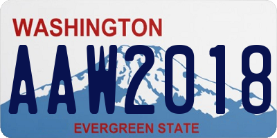 WA license plate AAW2018