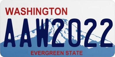 WA license plate AAW2022