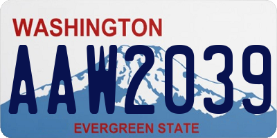 WA license plate AAW2039