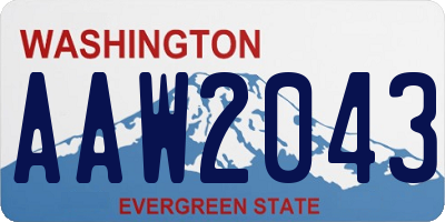 WA license plate AAW2043