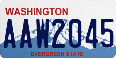 WA license plate AAW2045