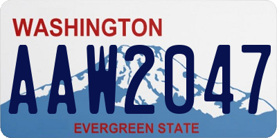 WA license plate AAW2047