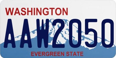 WA license plate AAW2050
