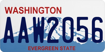 WA license plate AAW2056