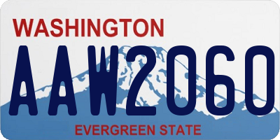 WA license plate AAW2060
