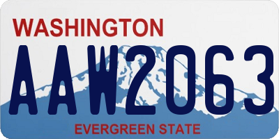 WA license plate AAW2063
