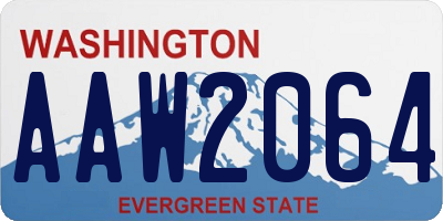 WA license plate AAW2064