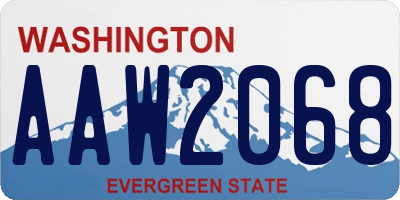 WA license plate AAW2068