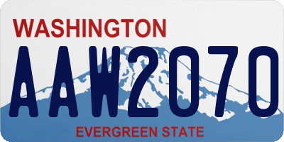 WA license plate AAW2070