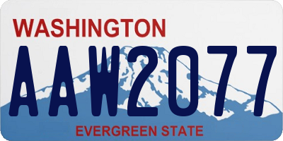 WA license plate AAW2077