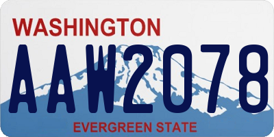 WA license plate AAW2078