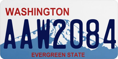 WA license plate AAW2084