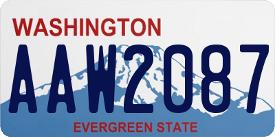 WA license plate AAW2087