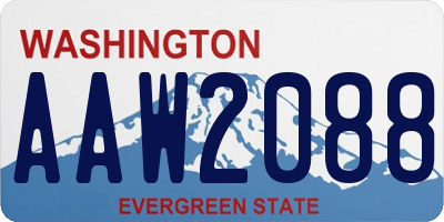 WA license plate AAW2088