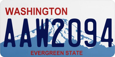 WA license plate AAW2094