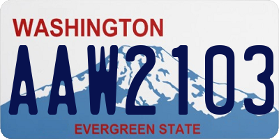 WA license plate AAW2103