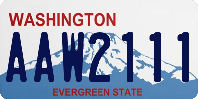 WA license plate AAW2111