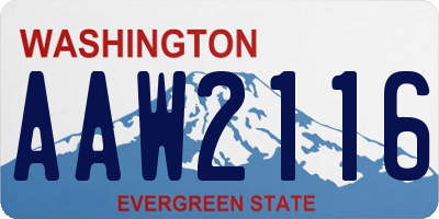 WA license plate AAW2116