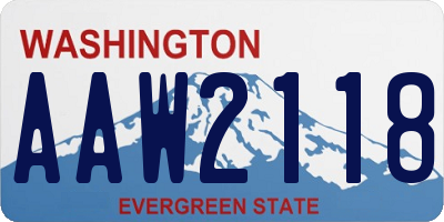 WA license plate AAW2118
