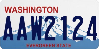 WA license plate AAW2124