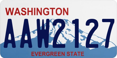 WA license plate AAW2127