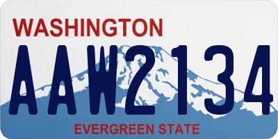 WA license plate AAW2134