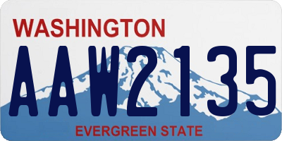 WA license plate AAW2135