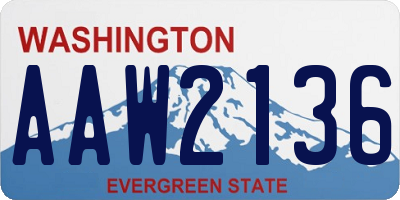 WA license plate AAW2136