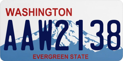 WA license plate AAW2138